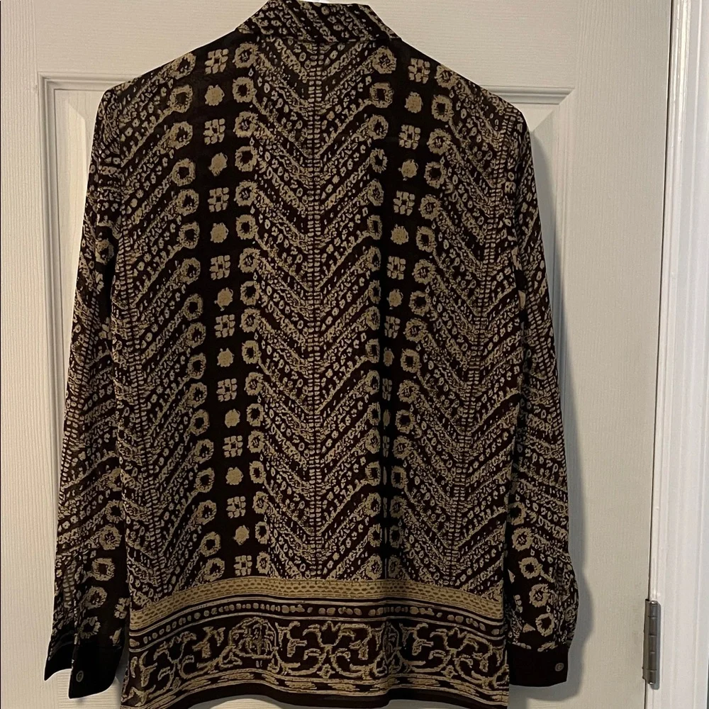 Brown & Tan Liz Claiborne 6P Patterned Shirt - Picture 2 of 7